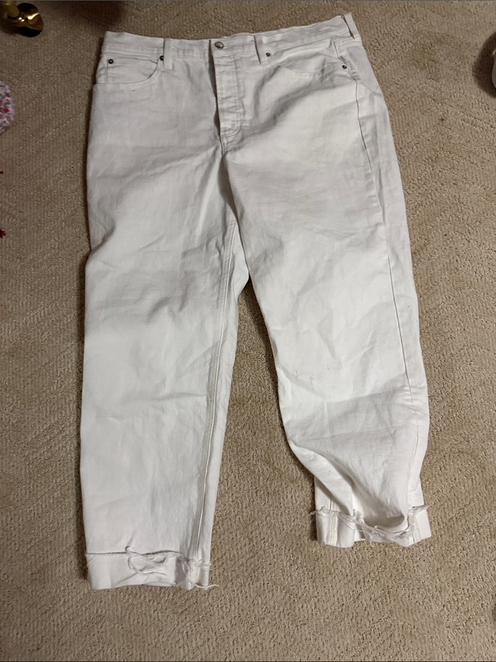 Universal Thread White High-Rise Relaxed Crop Jeans